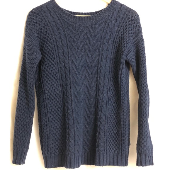 Navy Blue Cable Knit Sweater - Picture 1 of 1
